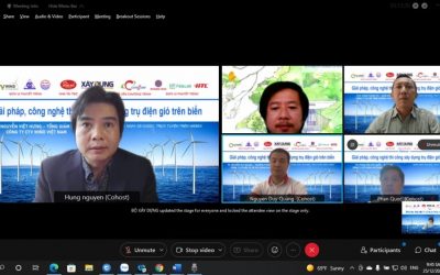 TS. Nguyễn Duy Quang – Trưởng phòng Thiết kế, Công ty Cổ phần Đầu tư và xây dựng Khang Đức với bài thuyết trình về “Giải pháp công nghệ thi công và các thách thức khi thi công dự án điện gió trên biển